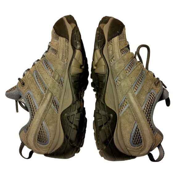 Merrell Moab Shoes Womens 7 Gray Blue Mesh Hiking Comfort Work Lace Up Vibram - Picture 3 of 16